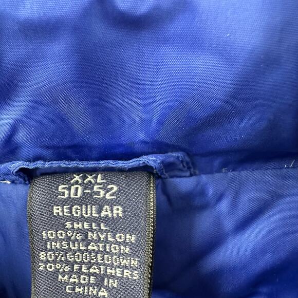 Lands End Size XXL Puffer Vest Blue Quilted Down Insulated Full Zip Outerwear - Picture 7 of 8